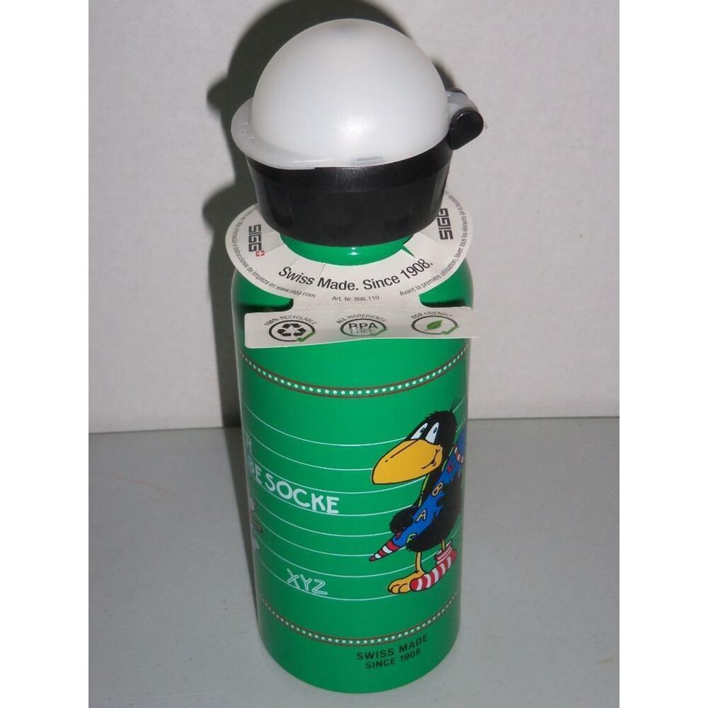 Sigg Kleiner Rabe Socke 0.4 Liter Water Bottle Green New Swiss Made -0518T14